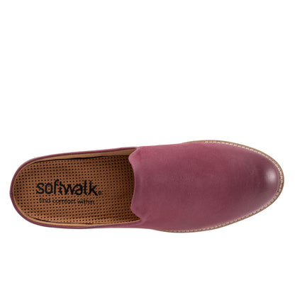 Softwalk Wolcott II S2267-662 Womens Burgundy Narrow Mule Flats Shoes