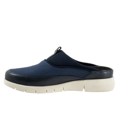 Softwalk Aberdeen Sport S2300-400 Womens Blue Leather Clog Flats Shoes