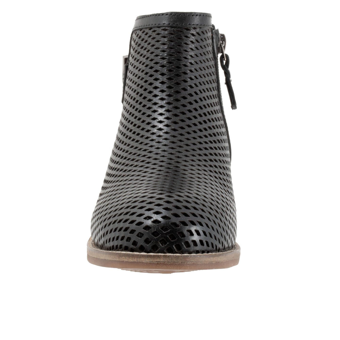 Softwalk Rimini Perf S2315-001 Womens Black Leather Ankle & Booties Boots