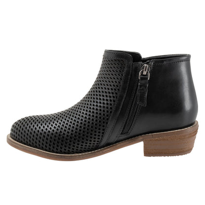 Softwalk Rimini Perf S2315-001 Womens Black Leather Ankle & Booties Boots