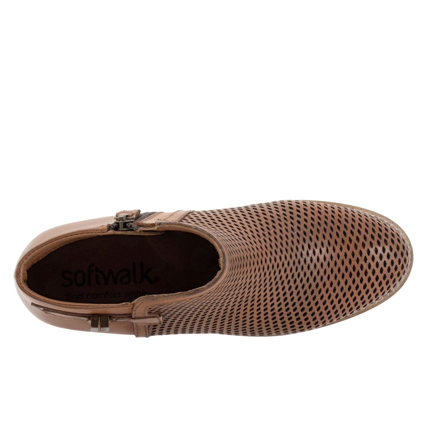 Softwalk Rimini Perf S2315-215 Womens Brown Leather Ankle & Booties Boots