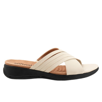 Softwalk Tillman 5.0 S2321-108 Womens Beige Leather Slides Sandals Shoes