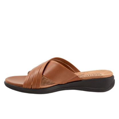 Softwalk Tillman 5.0 S2321-215 Womens Brown Leather Slides Sandals Shoes