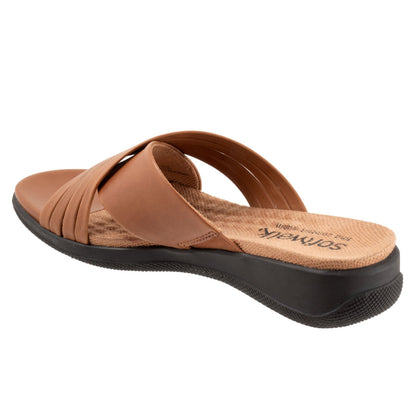 Softwalk Tillman 5.0 S2321-215 Womens Brown Leather Slides Sandals Shoes