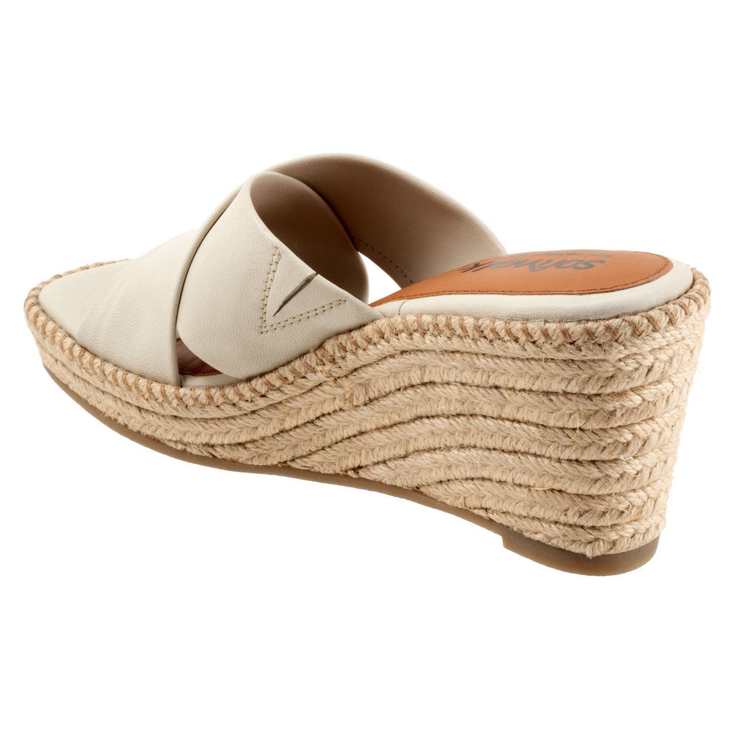 Softwalk Hastings S2324-131 Womens Beige Narrow Leather Wedges Sandals Shoes