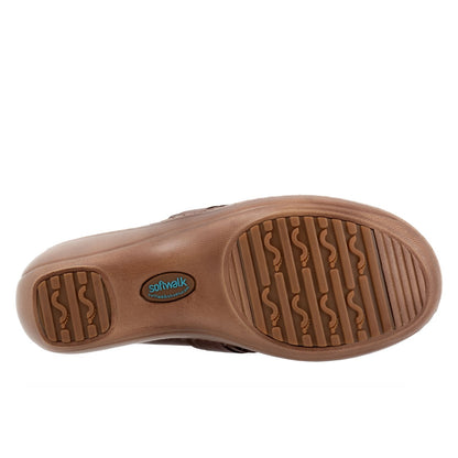 Softwalk Macintyre S2361-200 Womens Brown Leather Slip On Clog Flats Shoes