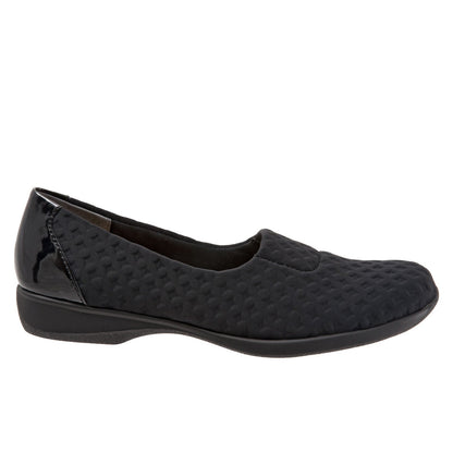 Trotters Jake T1464-013 Womens Black Leather Slip On Loafer Flats Shoes