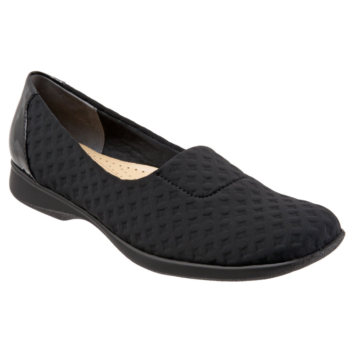 Trotters Jake T1464-013 Womens Black Leather Slip On Loafer Flats Shoes