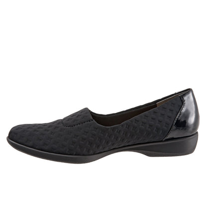 Trotters Jake T1464-013 Womens Black Leather Slip On Loafer Flats Shoes