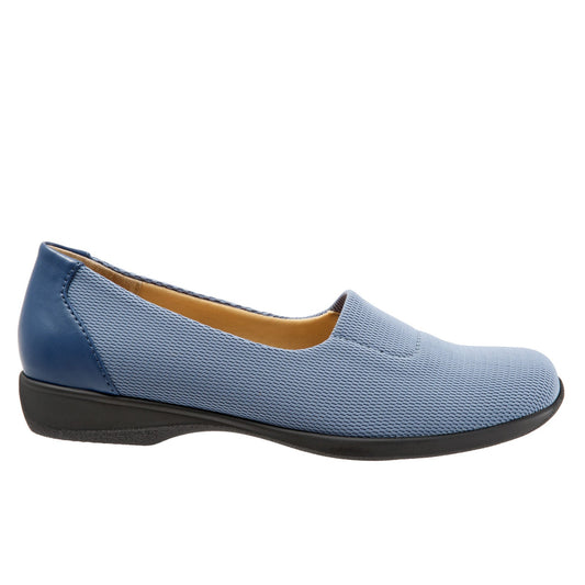 Trotters Jake T1464-433 Womens Blue Extra Wide Mesh Loafer Flats Shoes