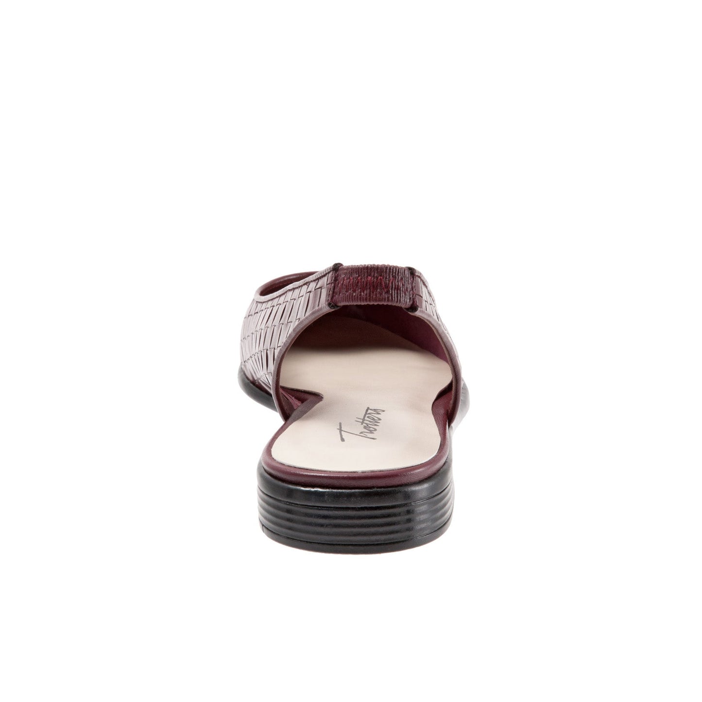 Trotters Lucy T1711-755 Womens Burgundy Extra Wide Slingback Flats Shoes