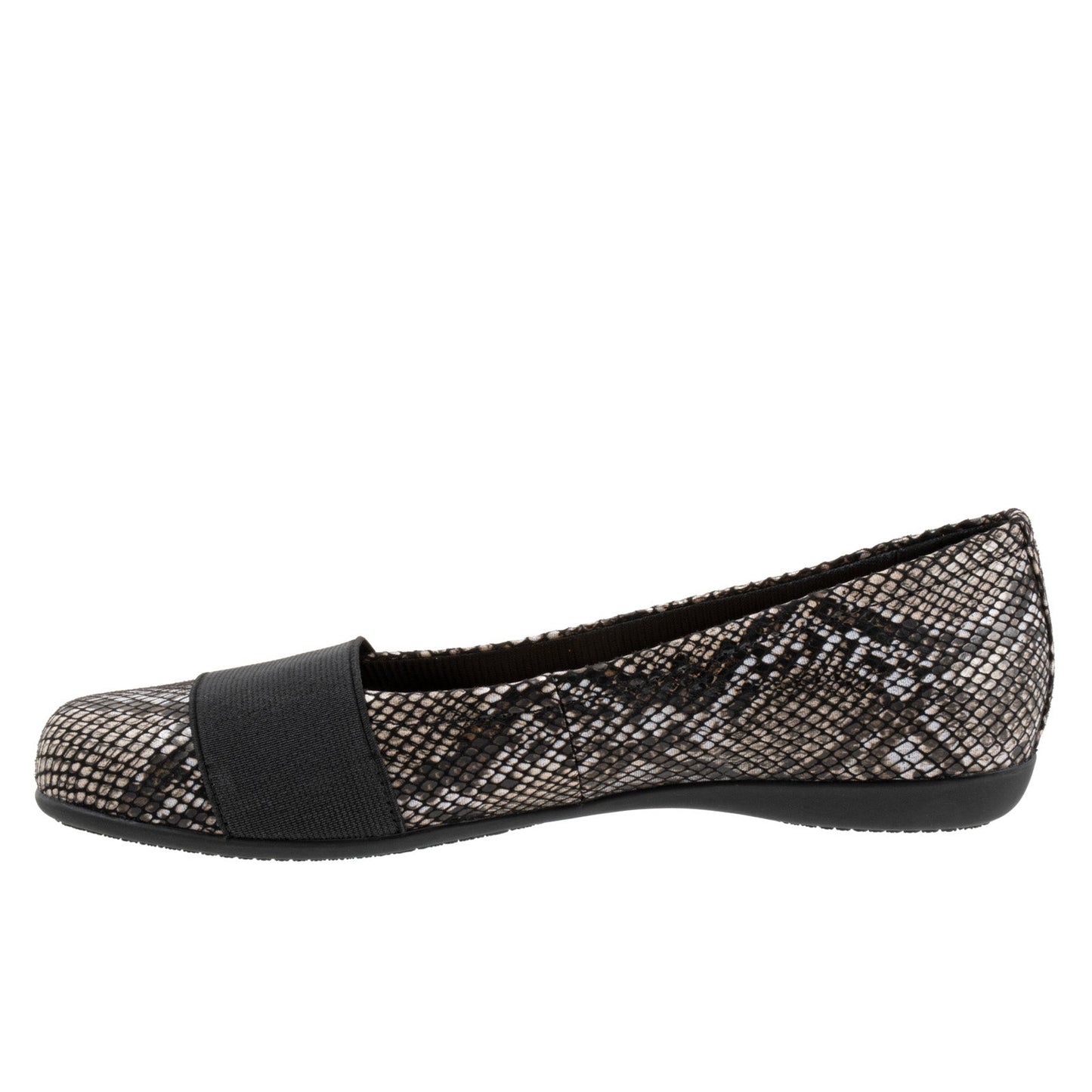 Trotters Samantha T1812-018 Womens Black Leather Slip On Ballet Flats Shoes