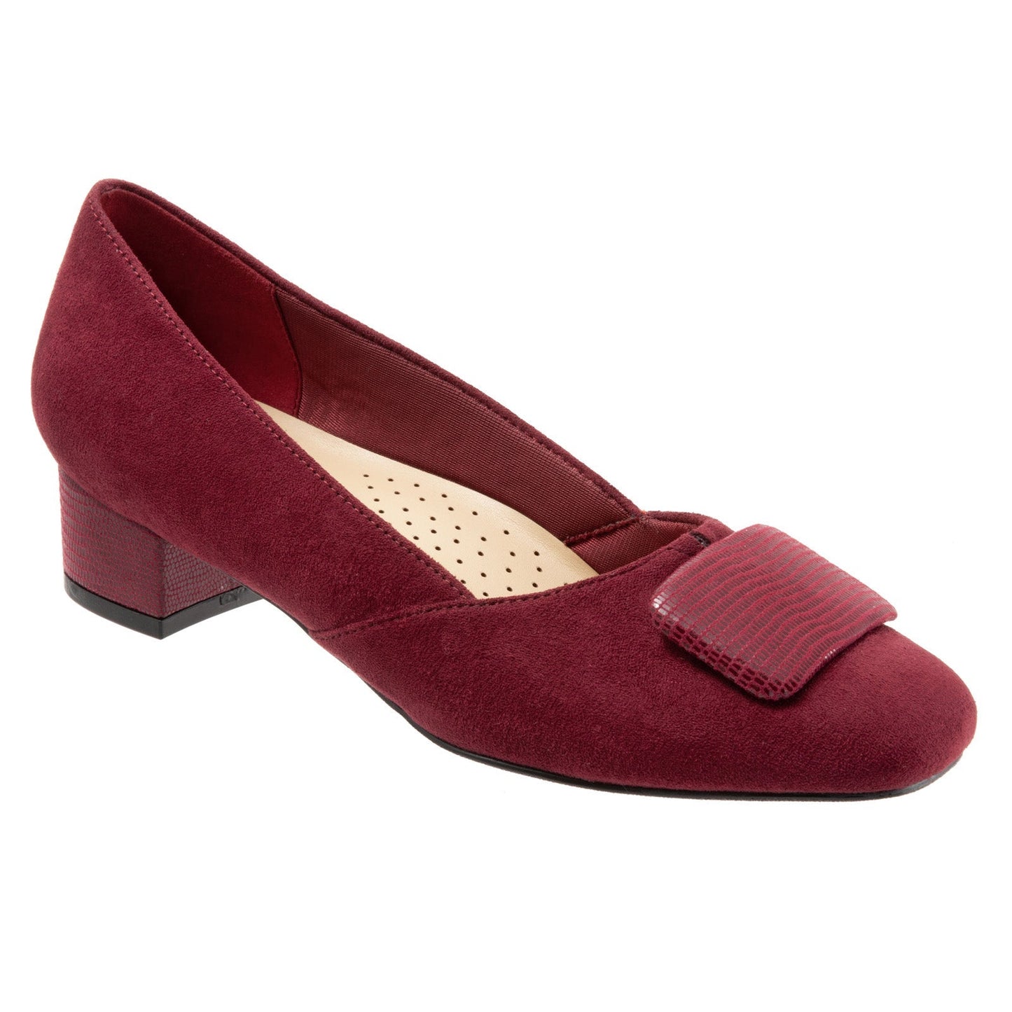 Trotters Delse T1852-601 Womens Red Narrow Suede Pumps Heels Shoes