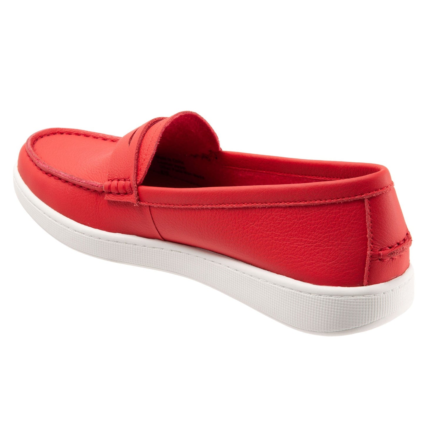 Trotters Dina T2000-600 Womens Red Wide Leather Slip On Loafer Flats Shoes