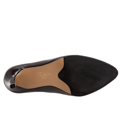 Trotters Angie T2050-001 Womens Black Narrow Leather Pumps Heels Shoes