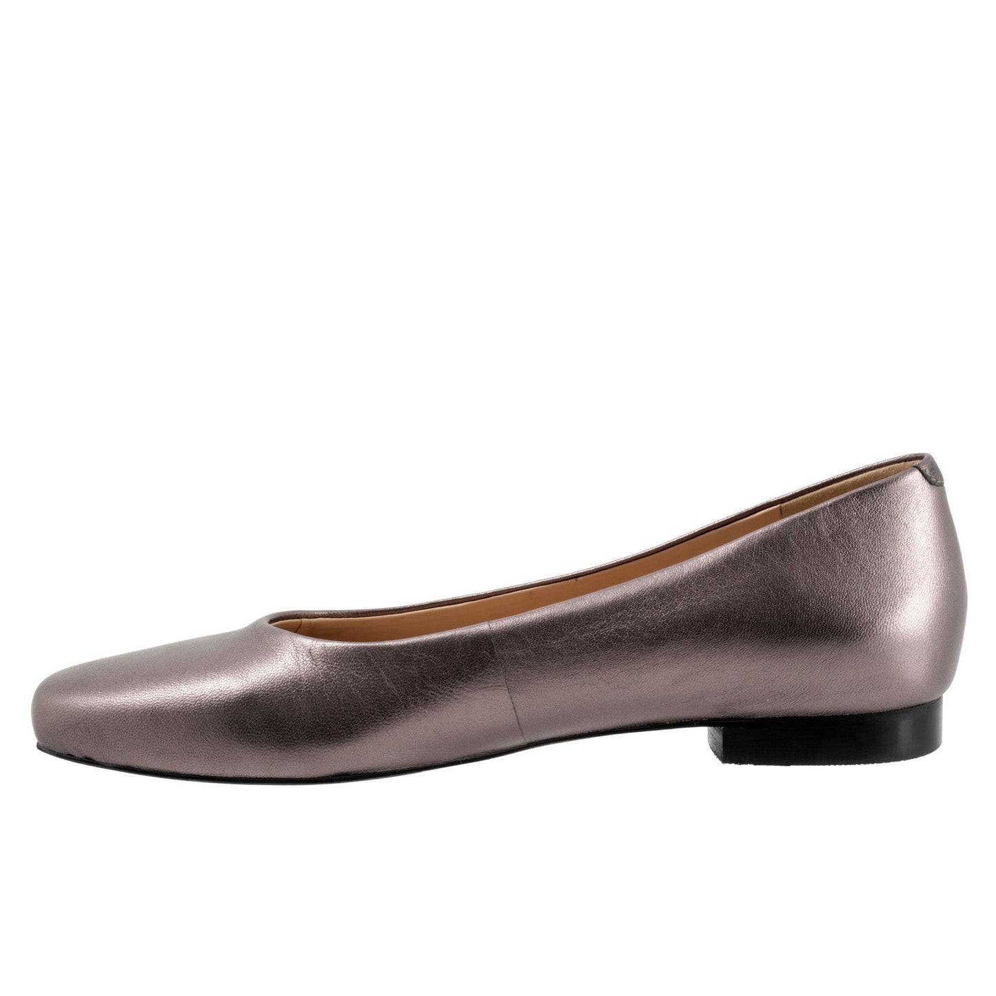 Trotters Honor T2057-033 Womens Gray Leather Slip On Ballet Flats Shoes