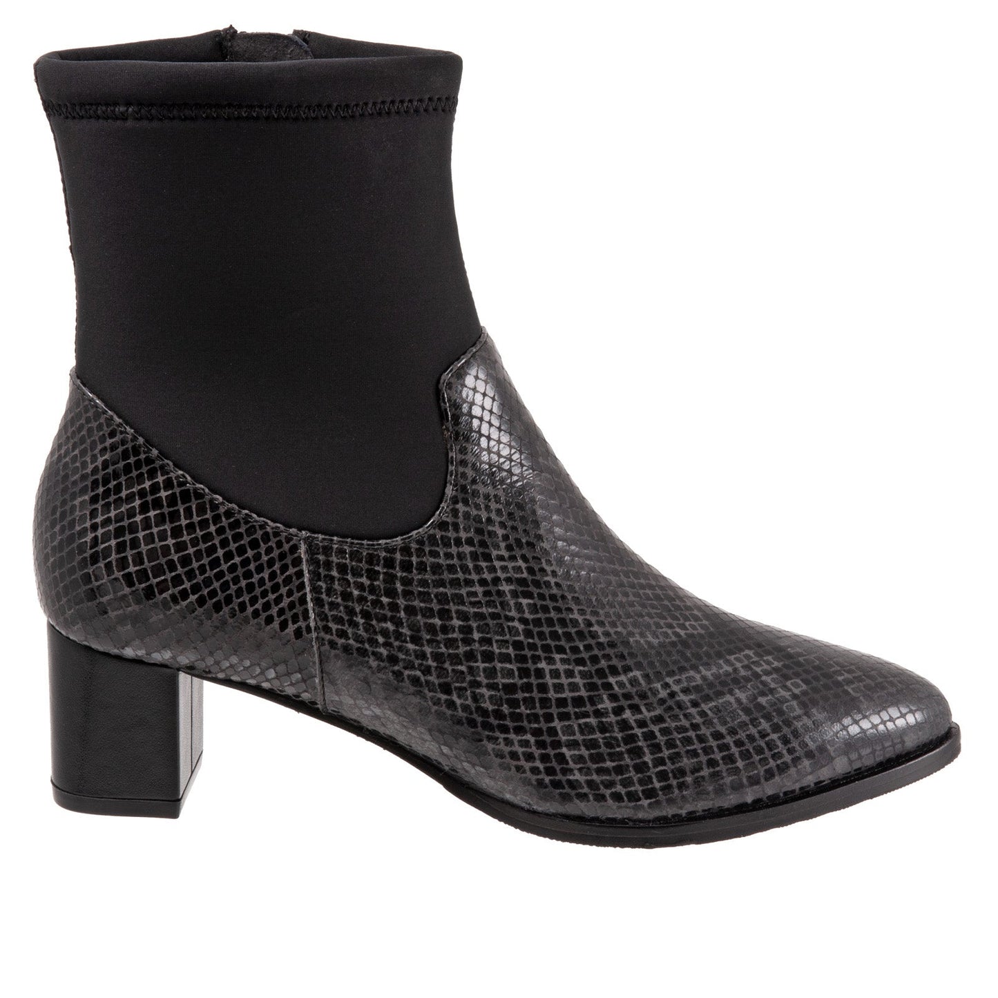 Trotters Kippy T2060-083 Womens Black Leather Ankle & Booties Boots
