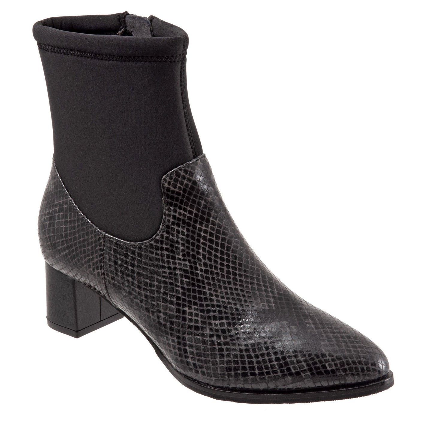 Trotters Kippy T2060-083 Womens Black Leather Ankle & Booties Boots