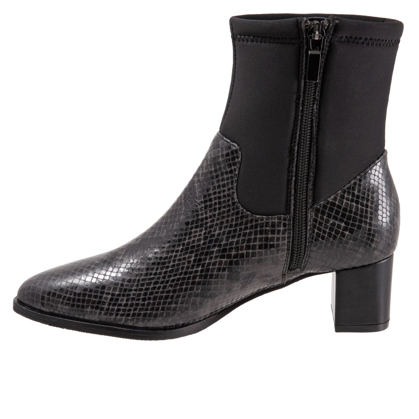Trotters Kippy T2060-083 Womens Black Leather Ankle & Booties Boots