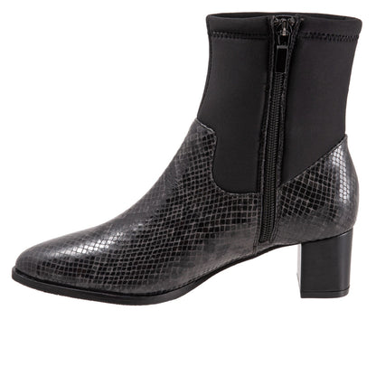 Trotters Kippy T2060-083 Womens Black Leather Ankle & Booties Boots