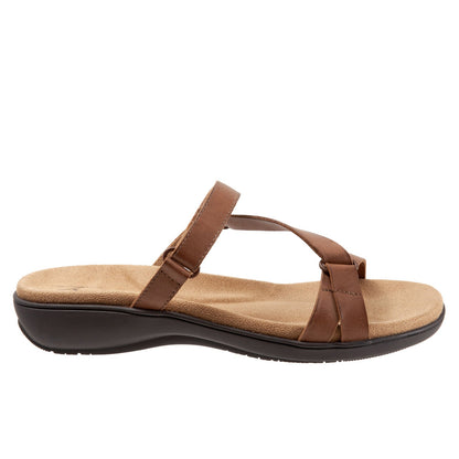 Trotters Raja T2108-215 Womens Brown Leather Strap Sandals Shoes