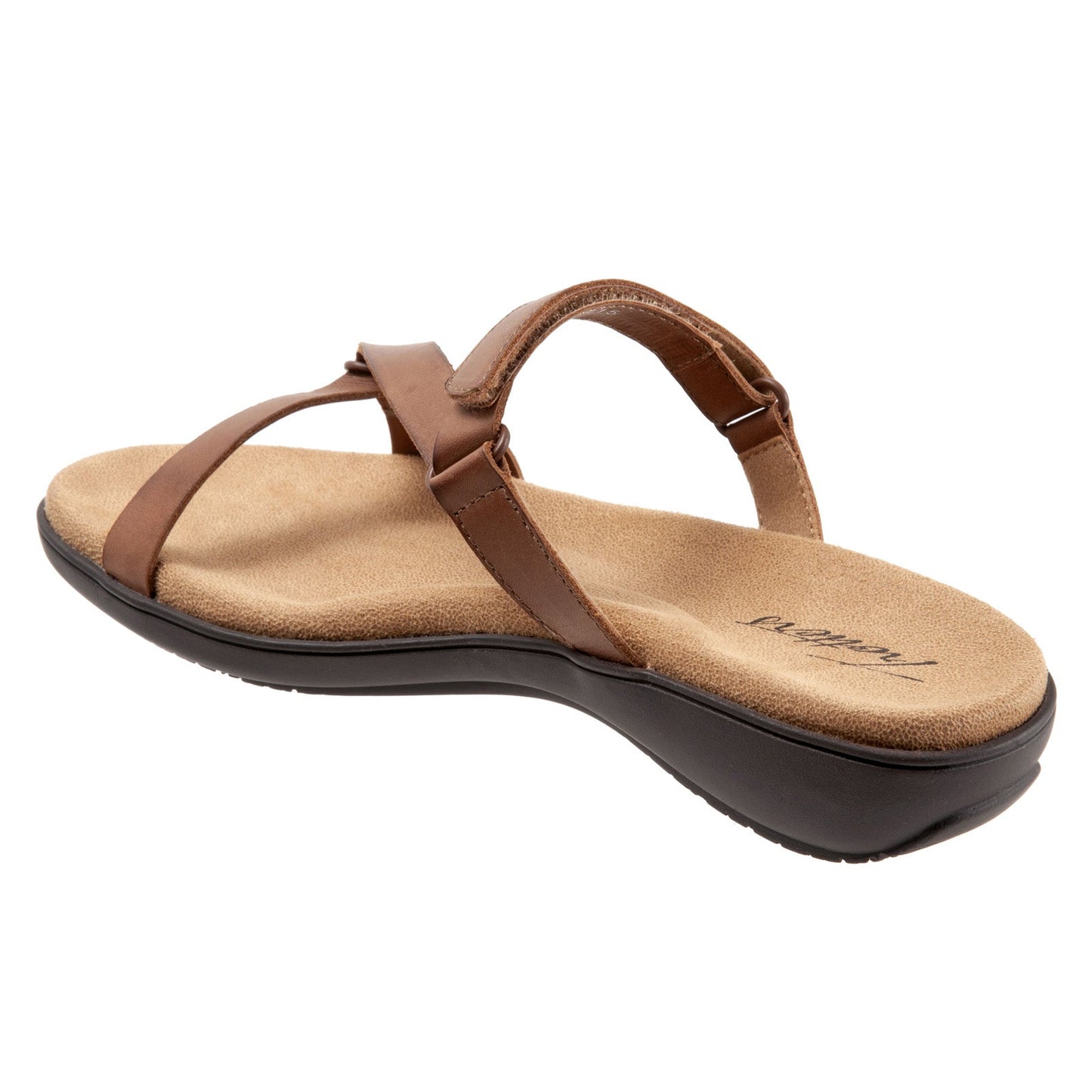 Trotters Raja T2108-215 Womens Brown Leather Strap Sandals Shoes