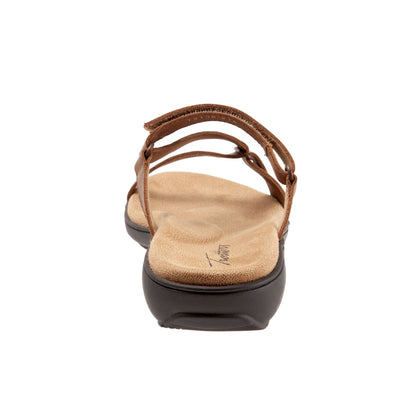 Trotters Raja T2108-215 Womens Brown Leather Strap Sandals Shoes