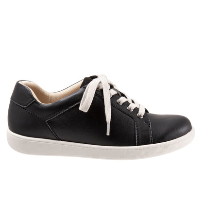 Trotters Adore T2117-001 Womens Black Leather Lace Up Lifestyle Sneakers Shoes