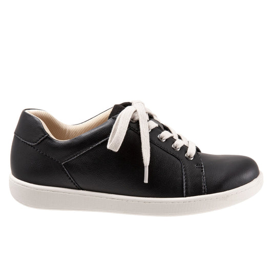 Trotters Adore T2117-001 Womens Black Leather Lace Up Lifestyle Sneakers Shoes