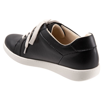 Trotters Adore T2117-001 Womens Black Leather Lace Up Lifestyle Sneakers Shoes