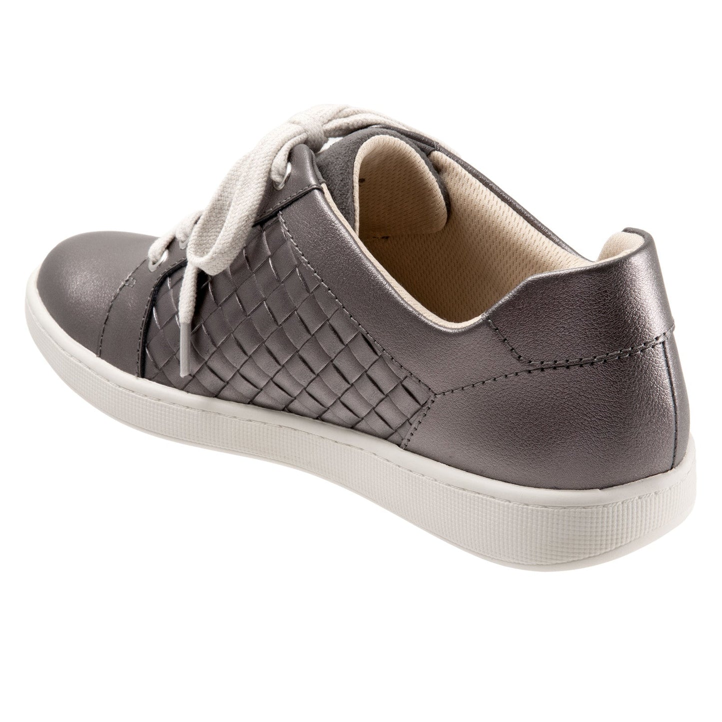 Trotters Adore T2117-033 Womens Gray Leather Lifestyle Sneakers Shoes