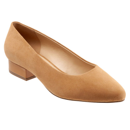 Trotters Jewel T2126-219 Womens Brown Narrow Suede Slip On Pumps Heels Shoes