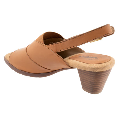 Trotters Mavis T2206-215 Womens Brown Leather Heeled Sandals Shoes