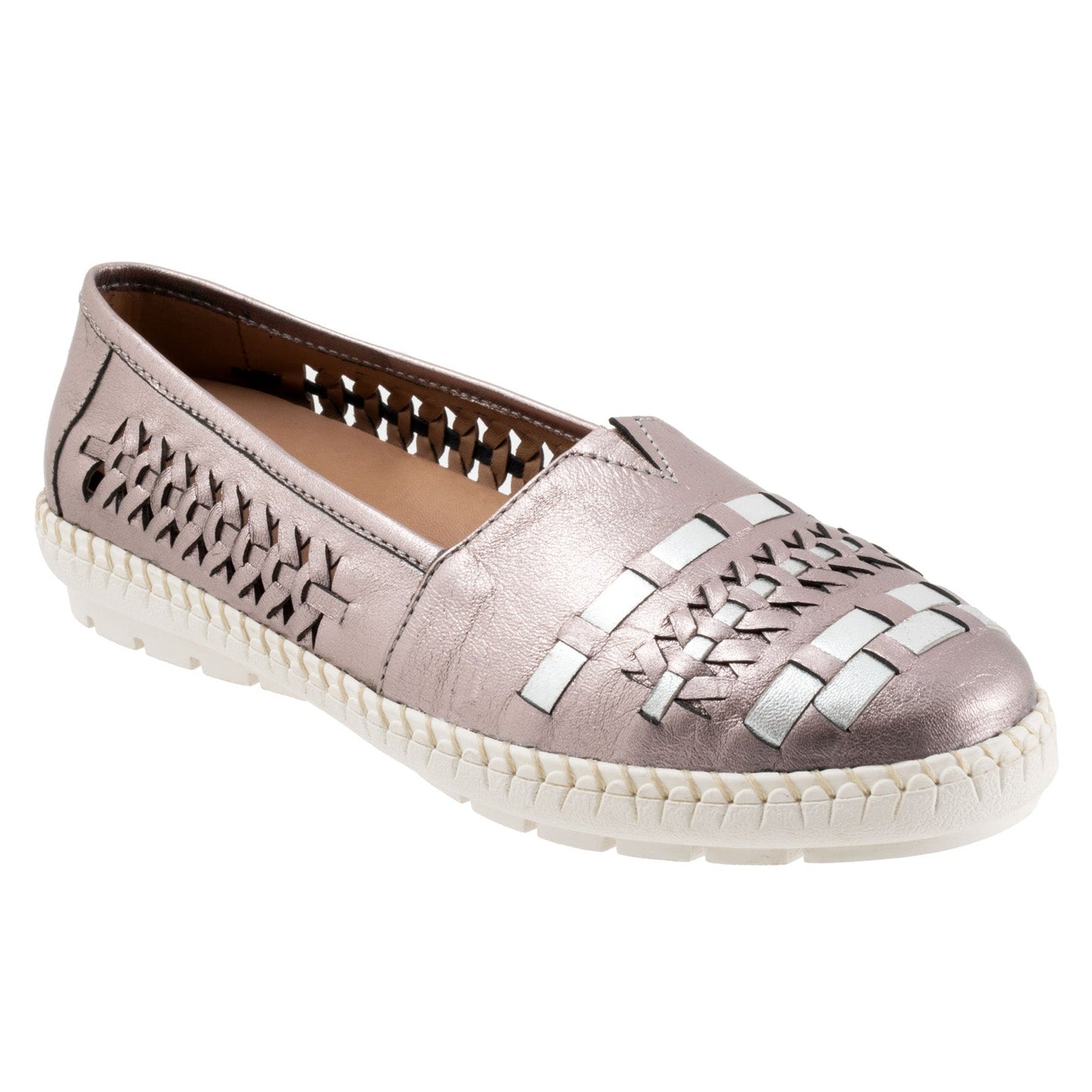 Trotters Rory T2209-914 Womens Gray Narrow Leather Loafer Flats Shoes