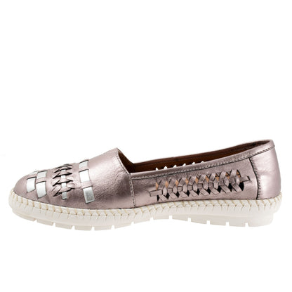 Trotters Rory T2209-914 Womens Gray Narrow Leather Loafer Flats Shoes