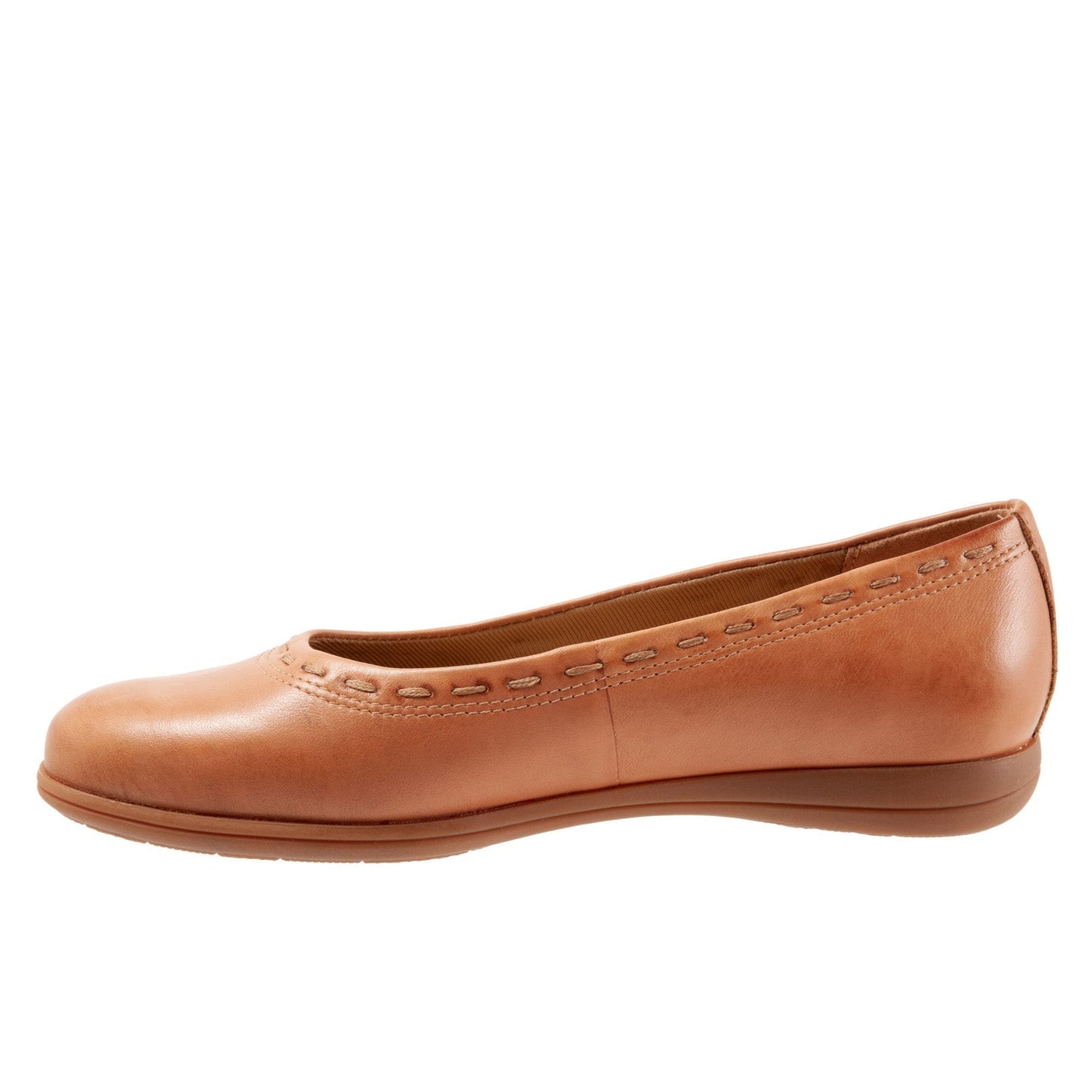 Trotters Dixie T2217-215 Womens Brown Narrow Leather Ballet Flats Shoes