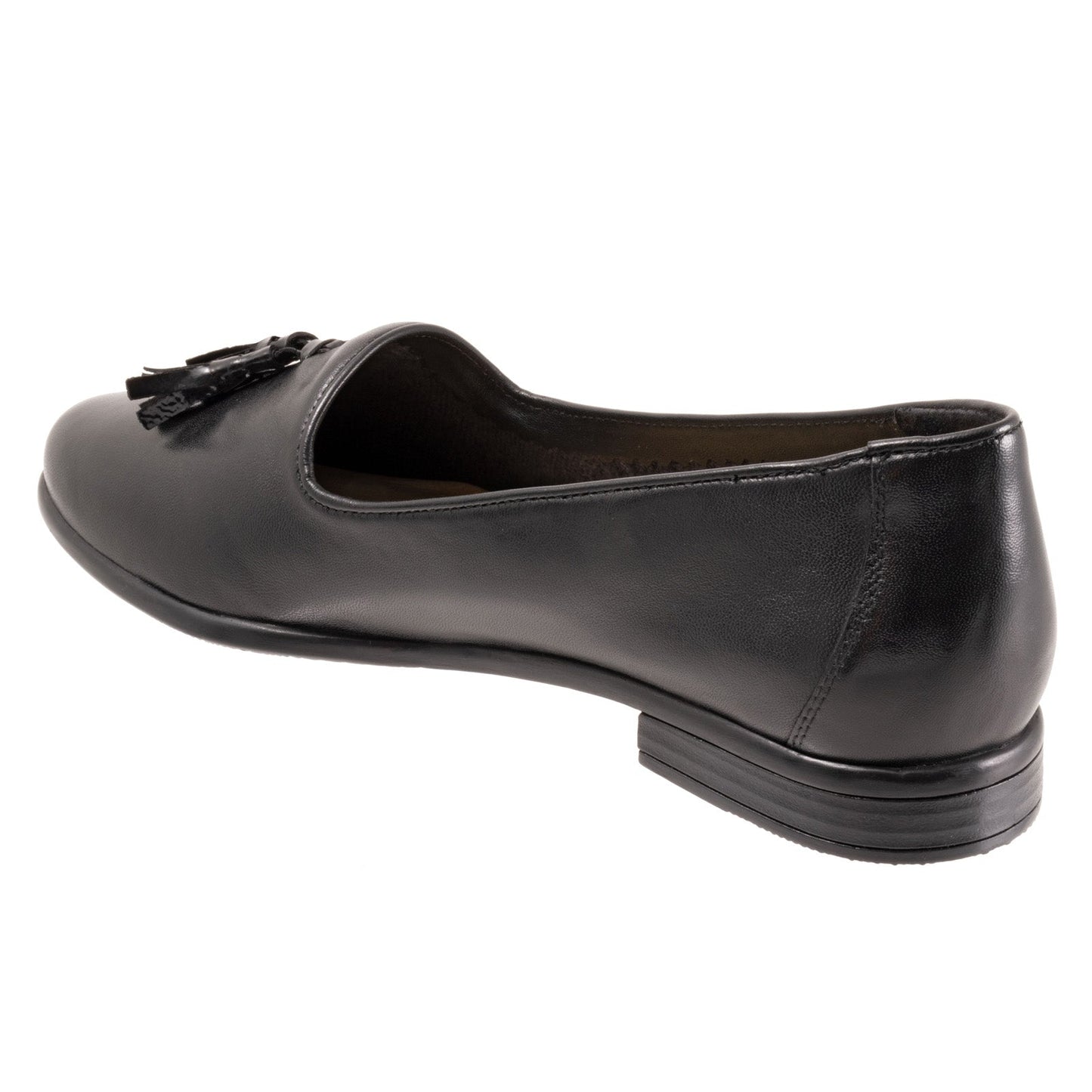 Trotters Liz Tassel T2224-054 Womens Black Leather Loafer Flats Shoes