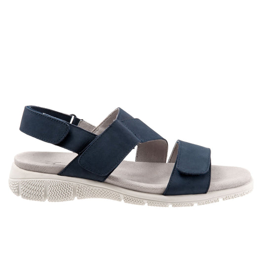 Trotters Tatia T2237-414 Womens Blue Nubuck Strap Sport Sandals Shoes