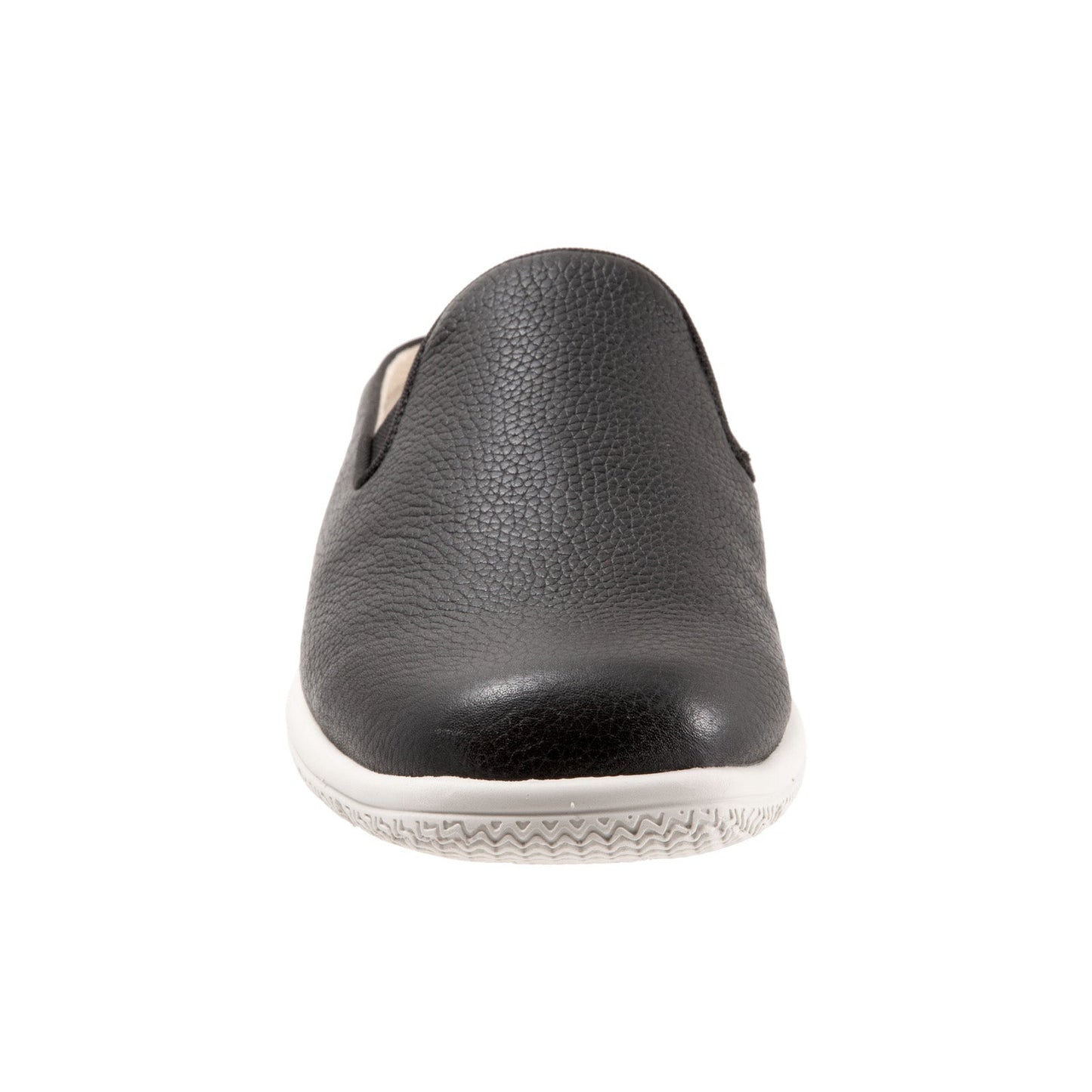 Trotters Uma T2238-001 Womens Black Narrow Leather Slip On Mule Flats Shoes