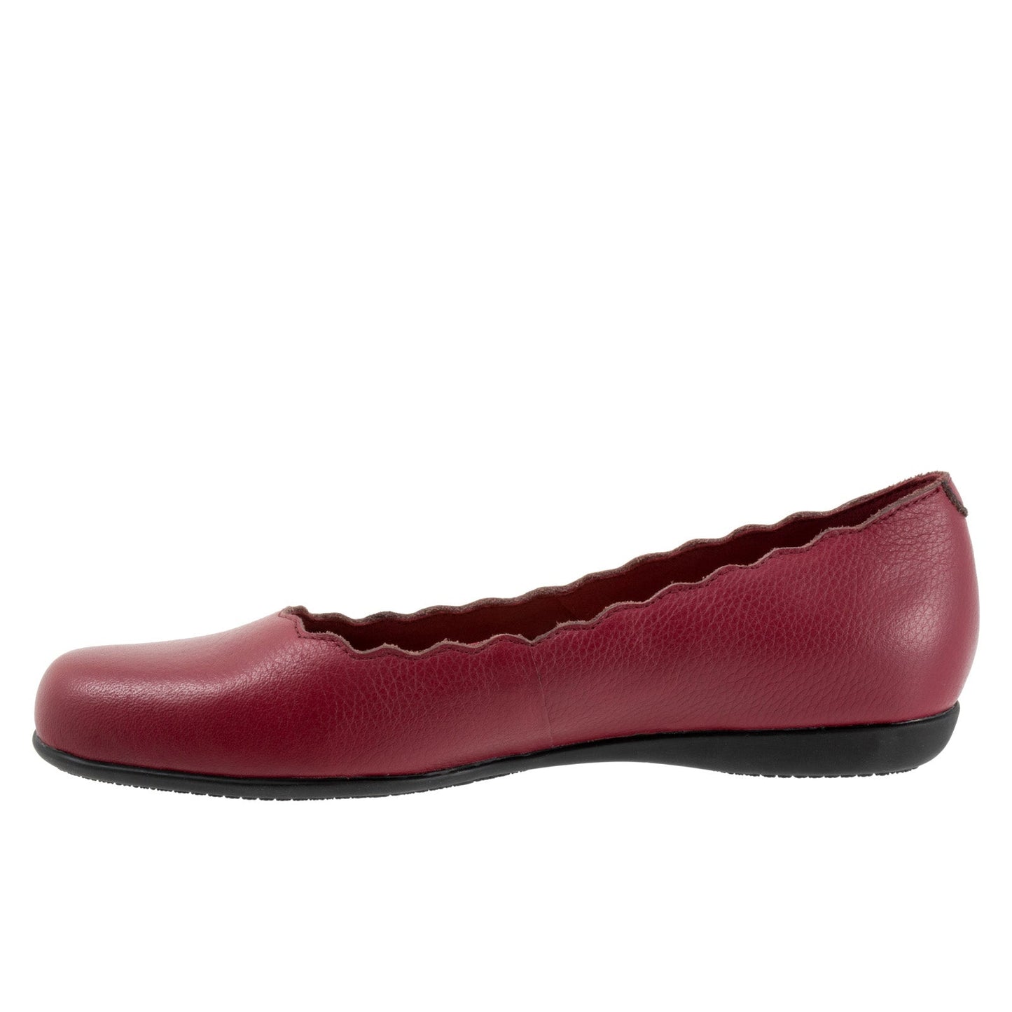 Trotters Sabine T2255-642 Womens Red Leather Slip On Ballet Flats Shoes