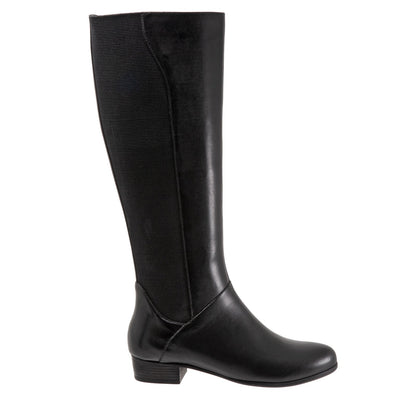 Trotters Misty Wide Shaft T2261-001 Womens Black Leather Knee High Boots