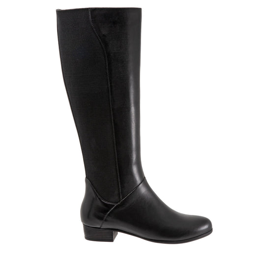 Trotters Misty Wide Shaft T2261-001 Womens Black Leather Knee High Boots