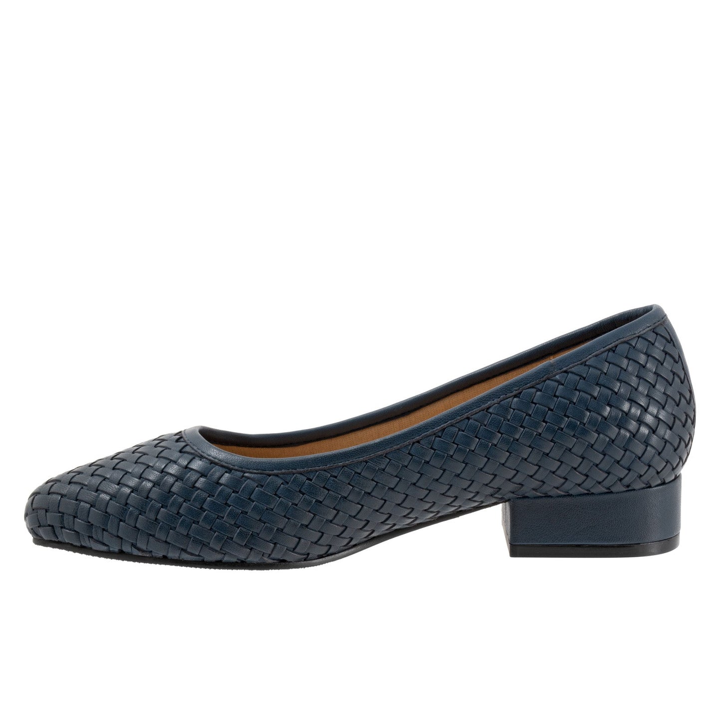 Trotters Jade T2269-400 Womens Blue Narrow Leather Slip On Pumps Heels Shoes