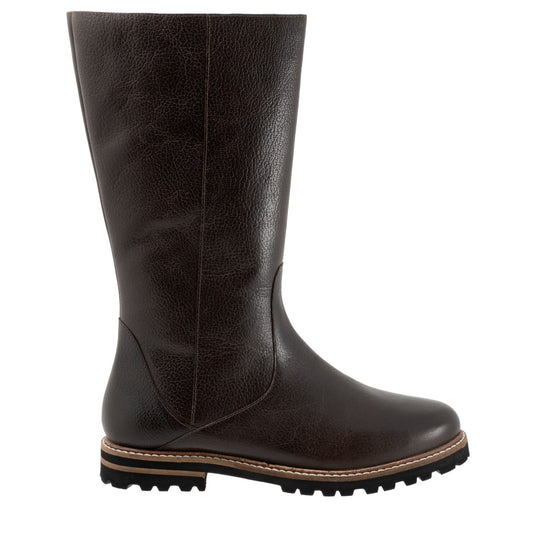 Trotters Franki T2364-266 Womens Brown Leather Zipper Casual Dress Boots