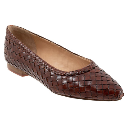 Trotters Emmie T2371-206 Womens Brown Leather Slip On Loafer Flats Shoes