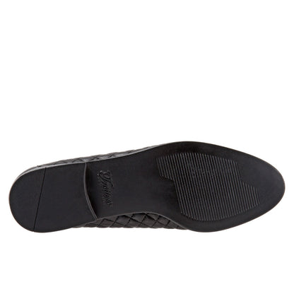 Trotters Liz T5158-015 Womens Black Narrow Leather Loafer Flats Shoes