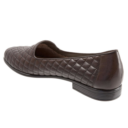 Trotters Liz T5158-235 Womens Brown Extra Wide Leather Loafer Flats Shoes