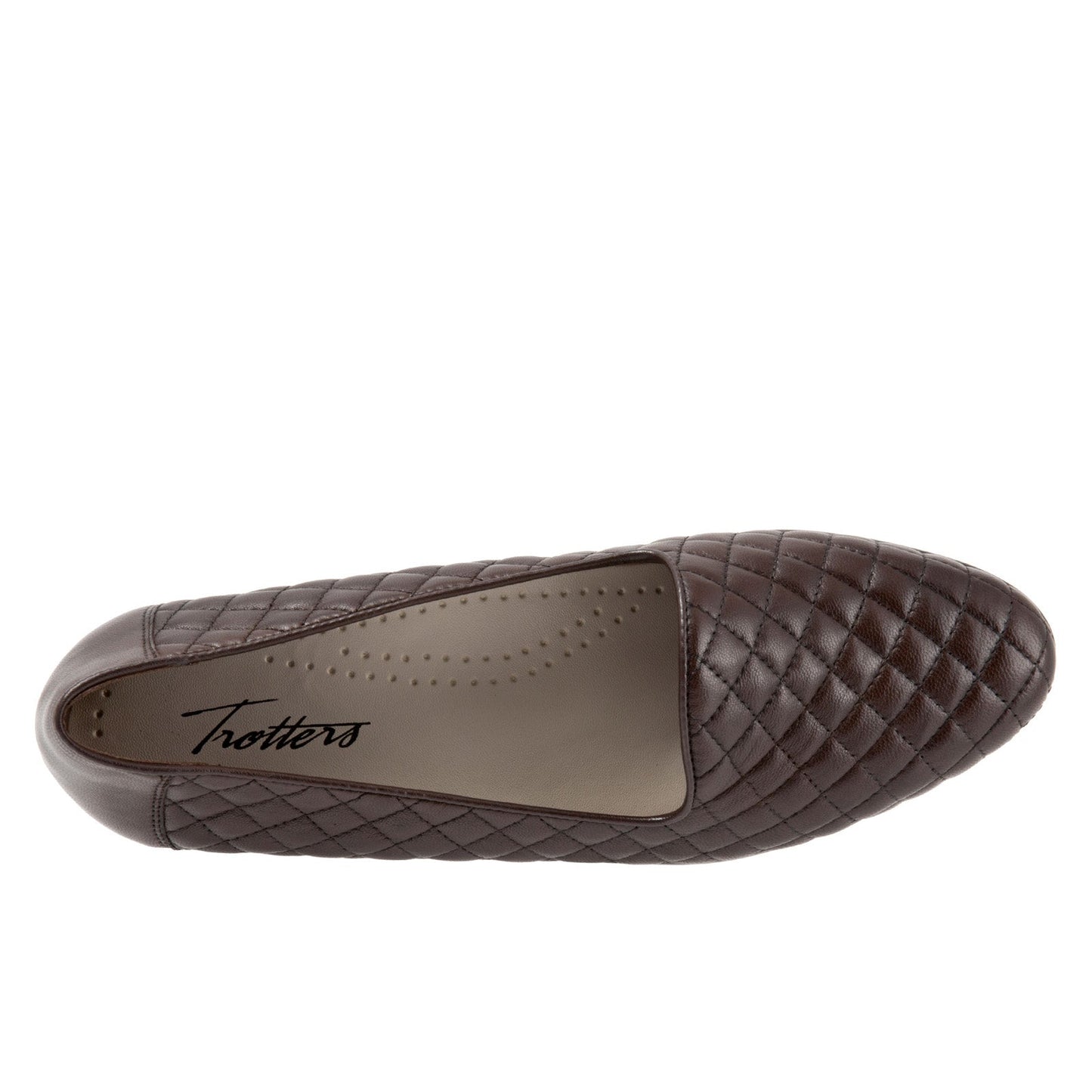 Trotters Liz T5158-235 Womens Brown Extra Wide Leather Loafer Flats Shoes