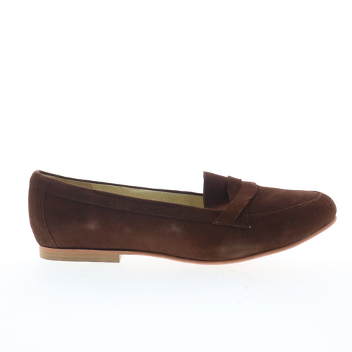 Hitchcock Alice W215-68 Womens Brown Extra Wide 4E Suede Loafer Flats Shoes