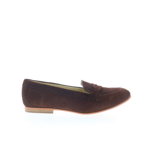 Hitchcock Alice W215 Womens Brown Extra Wide 4E Suede Loafer Flats Shoes
